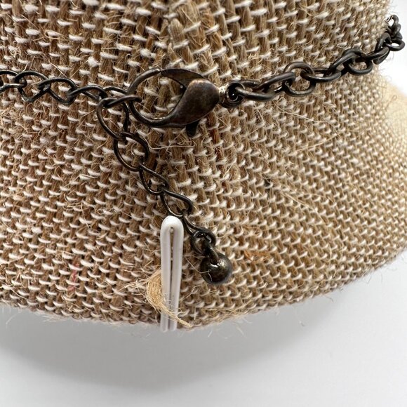 Silver Tone Statement Round Disc Pendant Necklace Sparkly Rhinestones 17" - Picture 6 of 8